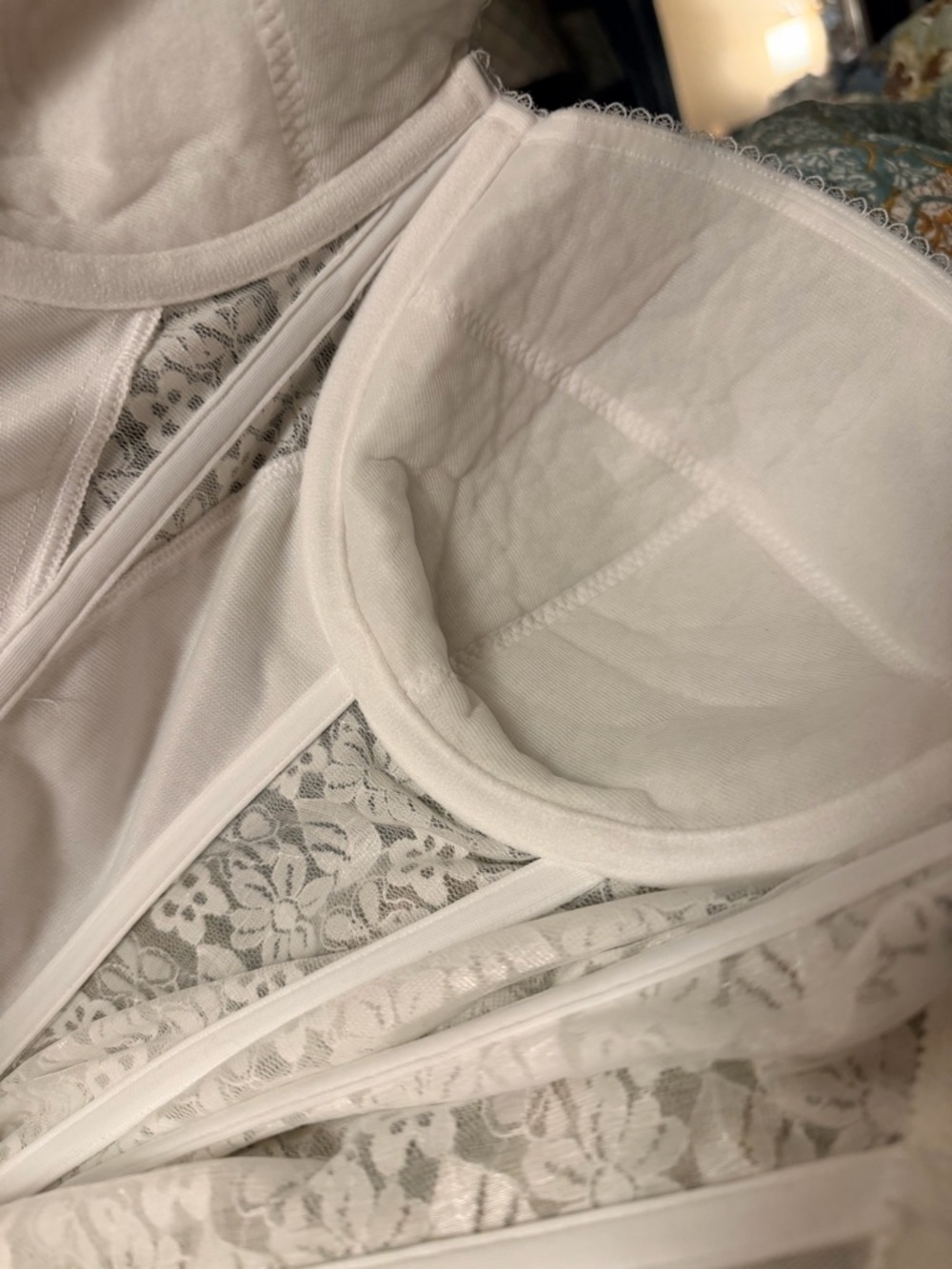 Dominique Colette White Lace Longline Corset 36F - Picture 9 of 10